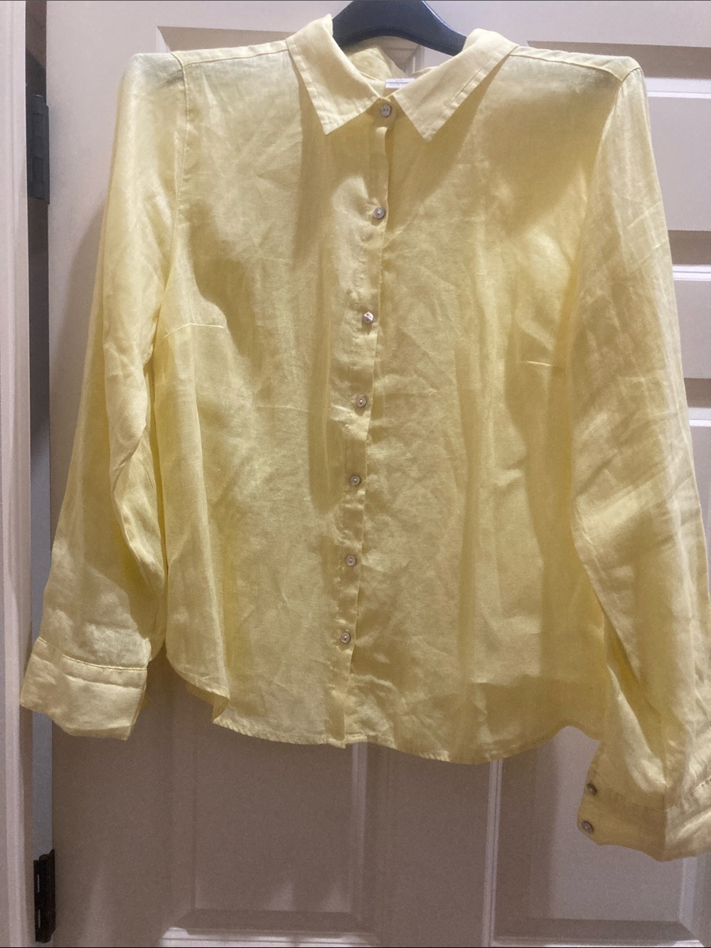 Joie Soft Yellow Linen Button-Front Shirt
